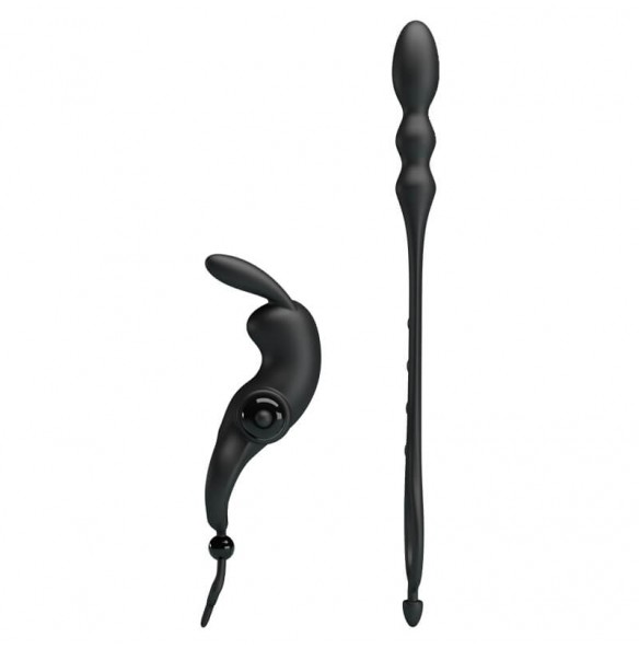 PRETTY LOVE - Vibrating Cock Ring With Anal Plug (Battery - Black) PRETTY LOVE - Vibrating Cock Ring With Anal Plug (Battery - Black)